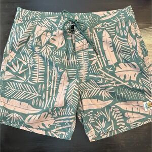 Deus Ex Machina Shorts Mens 38 Green Boardshort All Over Print